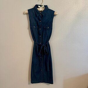 Button Up Blue Jean Dress Size Small